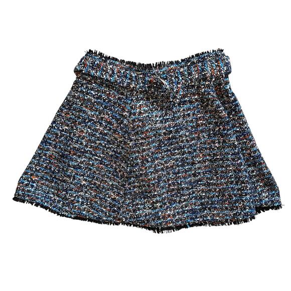 Lovers + Friends Aiden Blue Multi Tweed Belted Mini Skirt Medium - Picture 11 of 15